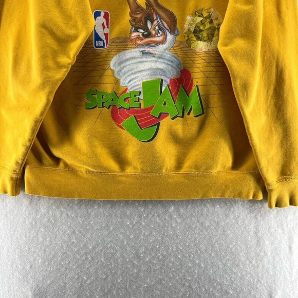 Diamond Supply Co Hoodie Mens XL LA Lakers Space Jam Taz-Mania Sweatshirt Yellow - Picture 7 of 13